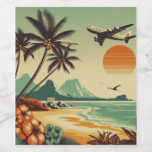 Vintag Hawaii/Tropisch Weinetikett (Einzelnes Label)