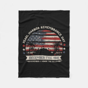 Vintag Hawaii Usa Flag T-Shirt, Pearl Harbor Fleecedecke