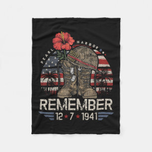 Vintag Hawaii Usa Flag T-Shirt, Pearl Harbor Fleecedecke