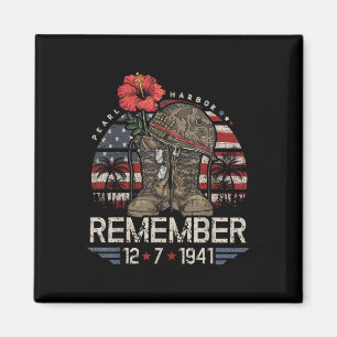 Vintag Hawaii Usa Flag T-Shirt, Pearl Harbor Magnet