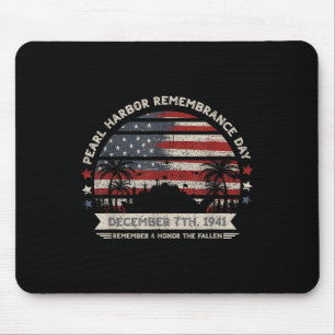 Vintag Hawaii Usa Flag T-Shirt, Pearl Harbor Mousepad