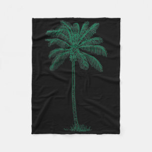 Vintag Hawaiian Palm Tree Beach Tropical Island P Fleecedecke