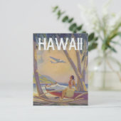 Vintag Hawaiian Travel - Hawaii Hula Dancer Postkarte (Stehend Vorderseite)