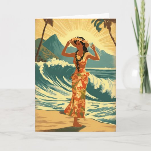 Vintag Hawaiian Travel Honolulu Mittelpazifik Karte (Vorderseite)