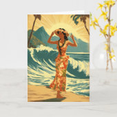 Vintag Hawaiian Travel Honolulu Mittelpazifik Karte (Gelbe Blume)