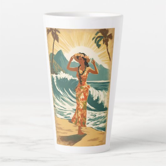 Vintag Hawaiian Travel Honolulu Mittelpazifik Milchtasse (Vorderseite)