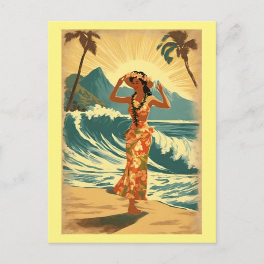 Vintag Hawaiian Travel Honolulu Mittelpazifik Postkarte (Vorderseite)