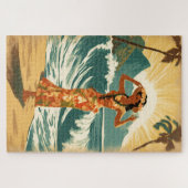 Vintag Hawaiian Travel Honolulu Mittelpazifik Puzzle (Horizontal)