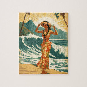 Vintag Hawaiian Travel Honolulu Mittelpazifik Puzzle
