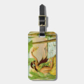 Vintag Hawaiian Travel Hula Girl Aloha Karibik Gepäckanhänger (Vorderseite vertikal)