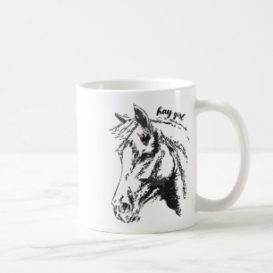 Vintag Hay Girl. Pferdeshow Jumping Western Ridin Kaffeetasse