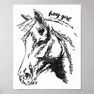 Vintag Hay Girl. Pferdeshow Jumping Western Ridin Poster