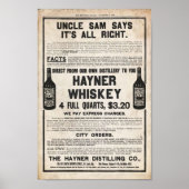 Vintag Hayner Whiskey Print Poster (Vorne)