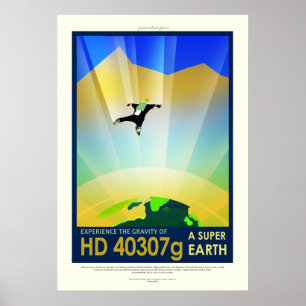 Vintag HD 40307g Super Earth Space Travel Poster