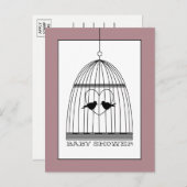 Vintag Heart Birdcage Baby Dusche Einladung (Vorne/Hinten)