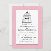 Vintag Heart Birdcage Baby Girl Ankündigung (Vorderseite)