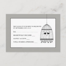 Vintag Heart Birdcage Wedding RSVP