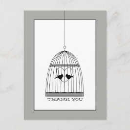Vintag Heart Birdcage Wedding Vielen Dank Postkarte