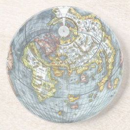 Vintag Heart Shaped Antique World Map Peter Apian Getränkeuntersetzer