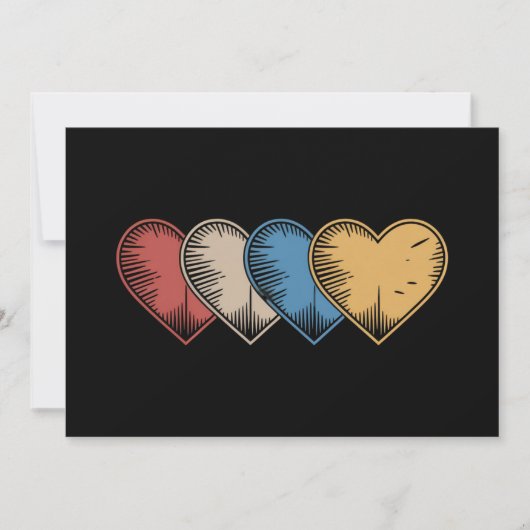 Vintag Hearts Cool Retro Valentinstag Geschenk Dankeskarte (Vorderseite)