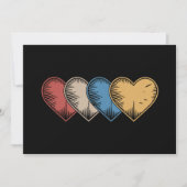 Vintag Hearts Cool Retro Valentinstag Geschenk Einladung (Vorderseite)