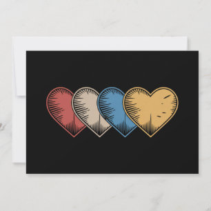 Vintag Hearts Cool Retro Valentinstag Geschenk Feiertagskarte
