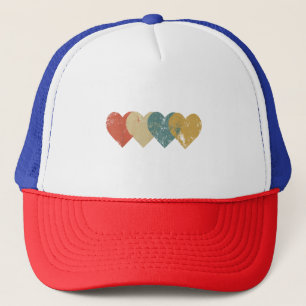 Vintag Hearts Cool Retro Valentinstag Geschenk für Truckerkappe