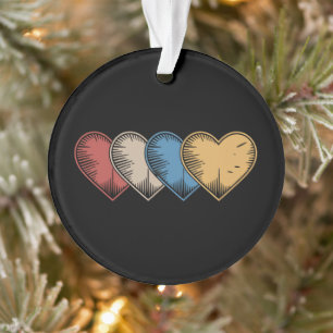 Vintag Hearts Cool Retro Valentinstag Geschenk Ornament