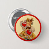 Vintag Hearts Sweetheart Button (Vorne & Hinten)