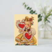 Vintag Hearts Sweetheart Feiertagspostkarte (Stehend Vorderseite)