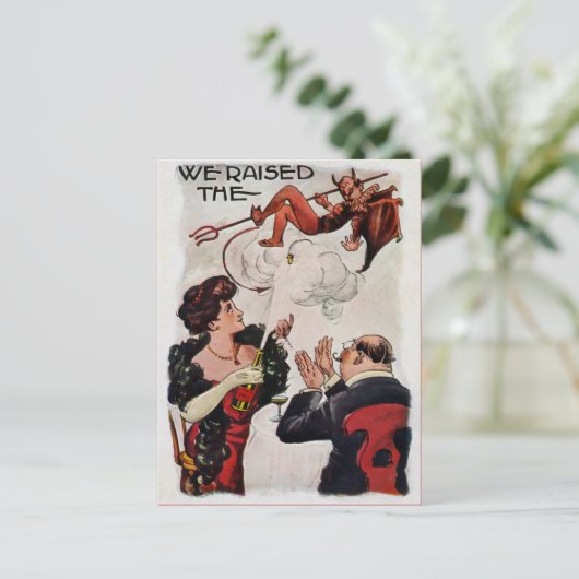 Vintag Heben der Teufelskarte Postkarte (Stehend Vorderseite)