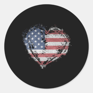 Vintag Heft Shirt American Flag Usa Patriotic 4t Runder Aufkleber