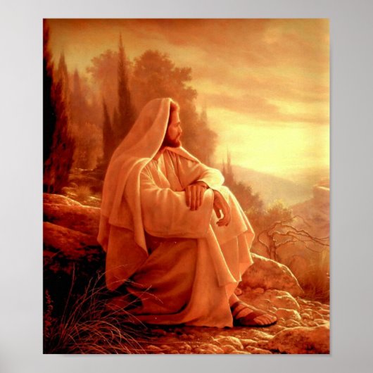 Vintag, Heiliger Jesus Christus, Portrait, Poster (Vorne)