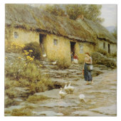 Vintag Helen Allingham Irish Hütte Fliese (Vorderseite)