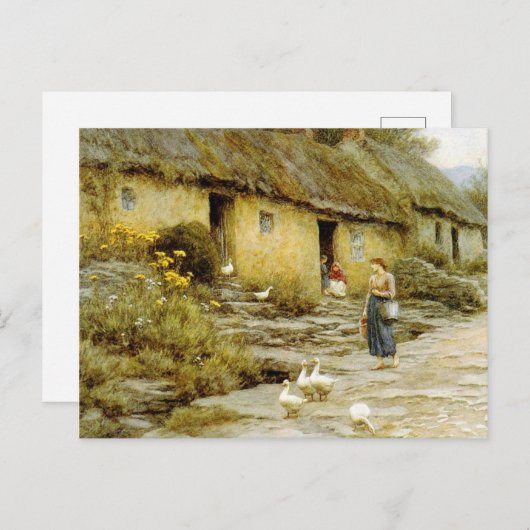 Vintag Helen Allingham Irish Hütte Postkarte (Vorne/Hinten)