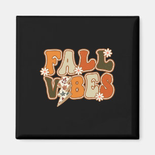 Vintag Hello Fall Floral Groovy Fall Vibes Herbst Magnet