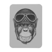 Vintag Helmet Chimpanzee Magnet (Vertikal)