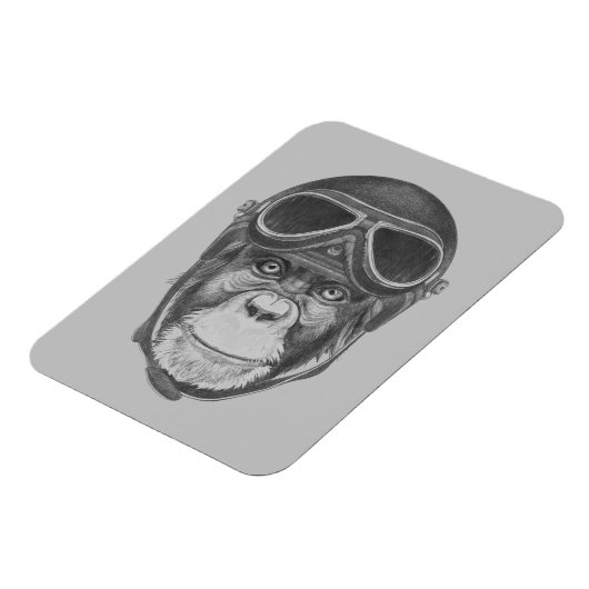 Vintag Helmet Chimpanzee Magnet (Linke Seite)