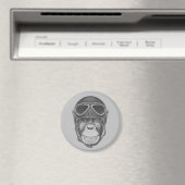 Vintag Helmet Chimpanzee Magnet (In Situ (Geschirrspüler))