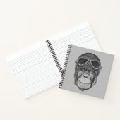 Vintag Helmet Chimpanzee Notizblock (Innenseite)