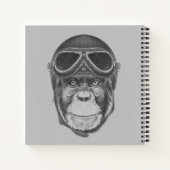 Vintag Helmet Chimpanzee Notizblock (Rückseite)