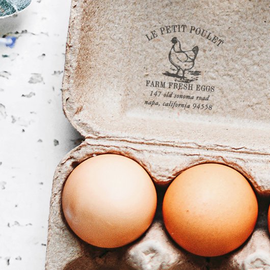 Vintag Hen | Country Farm Address Permastempel