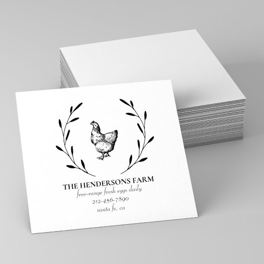 Vintag Hen Eggs Carton Custom Farmhouse Info Gummistempel