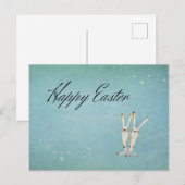 Vintag Hen Happy Easter Postkarte (Vorne/Hinten)