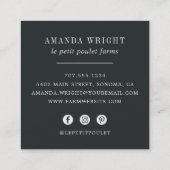 Vintag Hen | Landbetrieb Quadratische Visitenkarte (Rückseite)