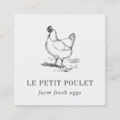 Vintag Hen | Landbetrieb Quadratische Visitenkarte (Vorderseite)