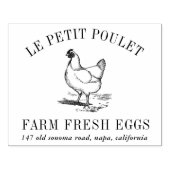 Vintag Hen | Name und Anschrift des Landbetriebs Gummistempel (Prägung)