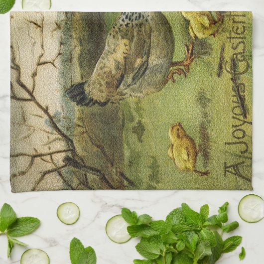 Vintag Hen Osterferien Geschirrtuch (Gefaltet)