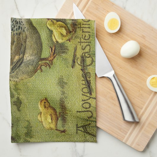 Vintag Hen Osterferien Geschirrtuch (Viertel Falte)