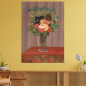 Vintag Henri Rousseau Bouquet von Blume Leinwanddruck (Insitu (Wohnzimmer))